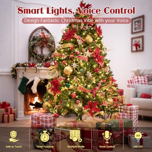 240LED 88FT Christmas String Lights Voice Controlled Remote, Warm White