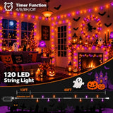 120LED 53FT Smart Color Changing Halloween String Lights RGB App & Remote