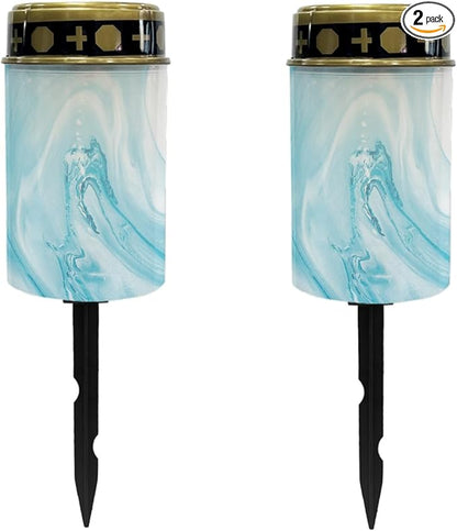Blue Marble Solar Stake Lights Outdoor Garden Lights Pathway Lights Waterproof Landscape Lighting for Yard Patio Driveway Walkway Pretty Spotlights,Warm White