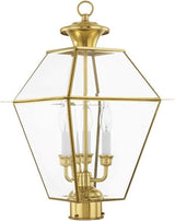 Livex Lighting Lantern 2384-91 Transitional Three Light Post-Top Lanterm from Westover - Outdoor Path Light | Lumora