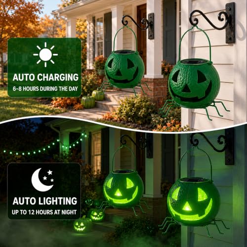 Halloween Pumpkin Decor, Solar Pumpkin Lights Outdoor Halloween Decorations