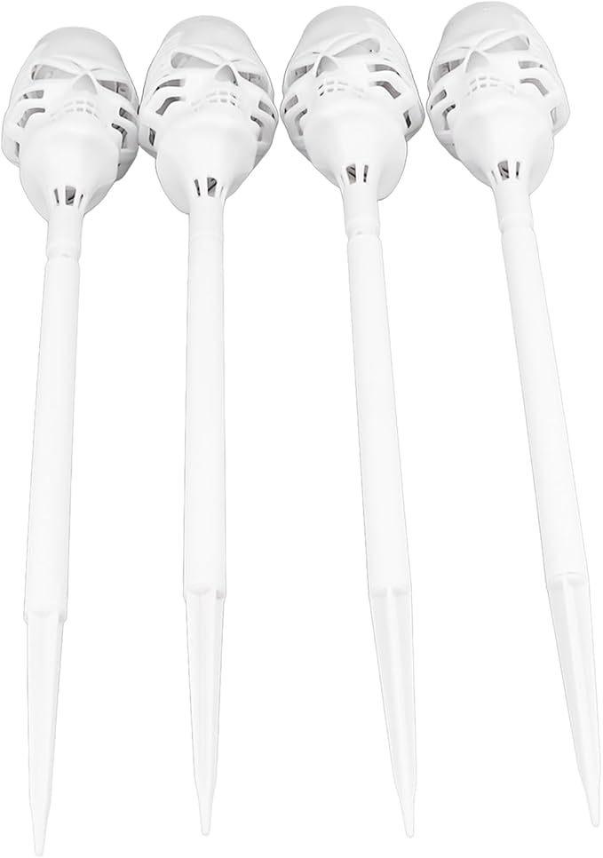4Pcs Skull Light Solar Torch Light with Flickering Flam, Solar Halloween Lights, IP65 Waterproof, Solar Pathway Lights for Outside Garden Yard Patio Pathway Halloween Decoratrions