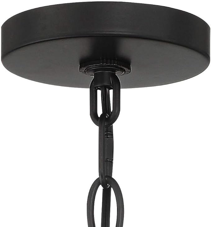 Possini Euro Design Arley Modern Outdoor Hanging Ceiling Light Fixture Black Geometric Frame 12 1/2" Seedy Glass | Lumora