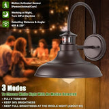 Motion Sensor Outdoor Barn Lights, Dusk to Dawn Farmhouse Gooseneck Lights
