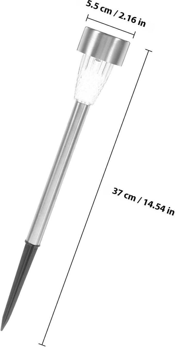 Veemoon Solar Stake Lamp Outdoor Garden Light for Lawn and Yard, White LED Solar Pathway Light with Ground Spike, Solar-Powered Landscape Lighting for Patio and Garden