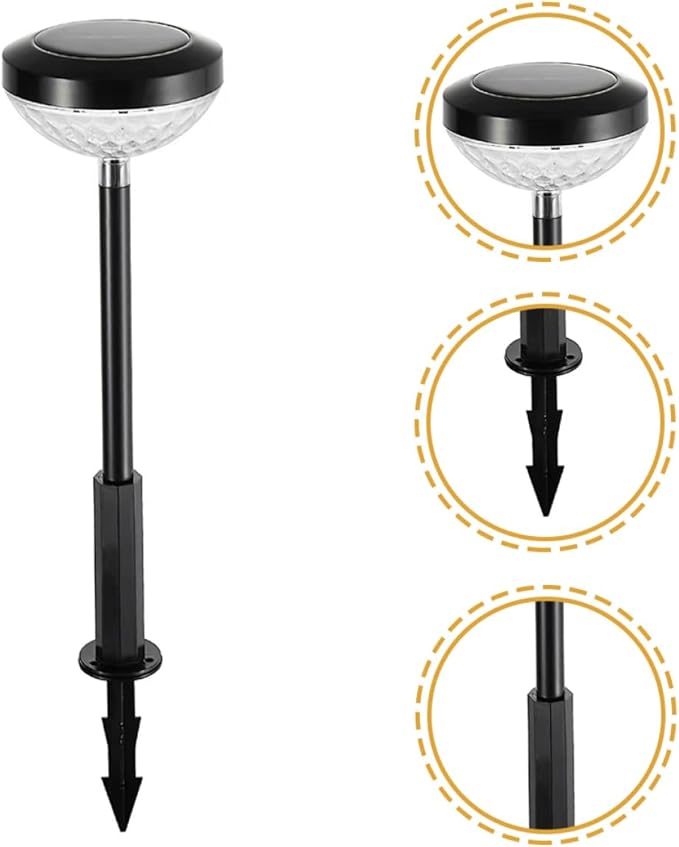 NUOBESTY 2pcs Lights Pathway Stake Lamps Warm Outdoor Solar Garden Decor for Lawn and Villa
