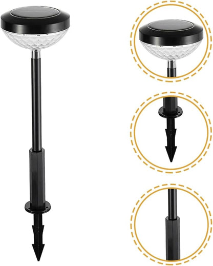 NUOBESTY 2pcs Lights Pathway Stake Lamps Warm Outdoor Solar Garden Decor for Lawn and Villa