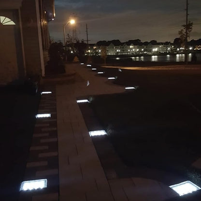 Blue 6x9 Solar Paver Lights, Decor Pavement, DIY, +24h Lights on, Rechargeable Battery, Strength Polymer, vehicular Traffic and Water Resistent, Perfect for Sidewalk, Driveway, Pool Deck&More
