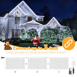Ollny Net Lights 210LED 10x7ft, Green Wire Christmas Outdoor Mesh Light
