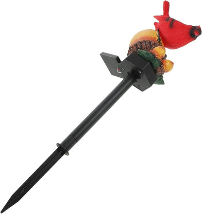 Didiseaon Red Cardinal Yard Stake, Solar Cardinal Garden Decor Bird Figurine with Nuts Solar Light Outdoor Stake Patio Yard Lawn Porch LED Pathway Christmas Decorations