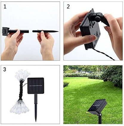 ELEOPTION Smartyard Led String Lights Solar Powered Outdoor Waterproof Night Light Decorative Lights for Outside Garden Camping Patio Party Holiday Wedding (Ball, Colorful)