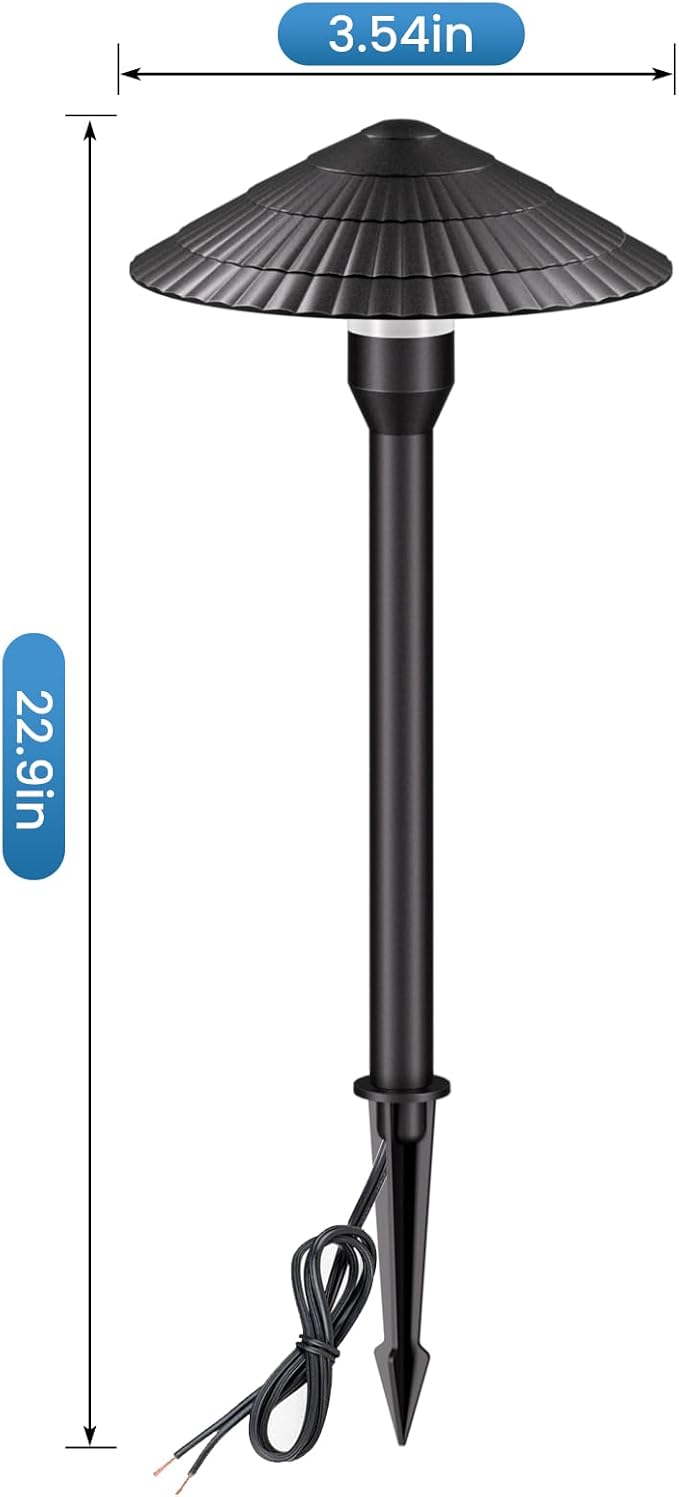 ZZXX All-in-One Low Voltage Landscape Lighting Kit 12-Pathway Lights with 96W Transformer, 5W LED Landscape Lighting Low Voltage 12-24V,IP66 Waterproof Outdoor Lights 2700K for Yard Patio Walkway
