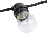 Novelty Lights 37.5 Feet Heavy Duty Light String with 25 in-Line E26 Sockets, Black - Outdoor Security Flood Light | Lumora