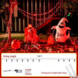 Outside LEDs Warm White LED String Lights – 70FT Transparent Wire, Waterproof & Connectable Christmas Tree Lights for Indoor Outdoor Holiday Décor