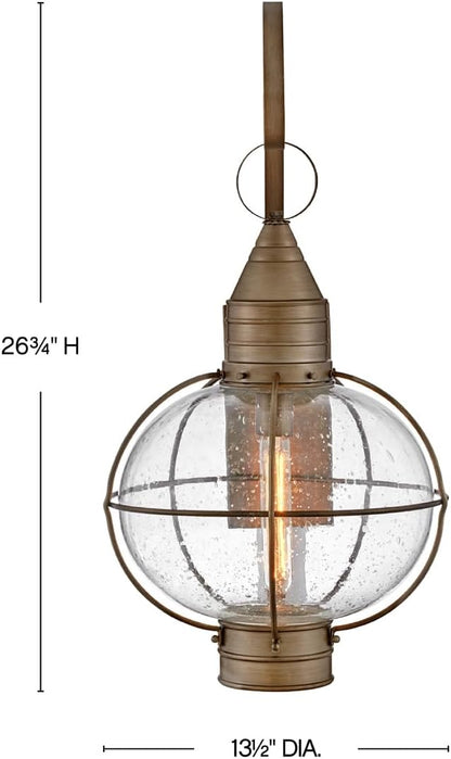 Hinkley Cape Cod 2205BU Large Outdoor Wall Mount Onion Lantern - Clear Seedy Glass, Wet Rated - Burnished Bronze