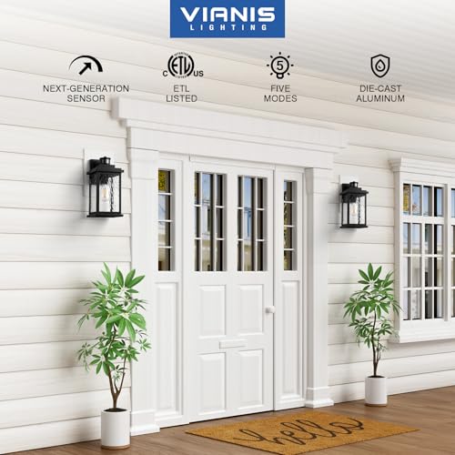 VIANIS Large Advanced Motion Sensor Outdoor Lights, Outdoor Wall Lights