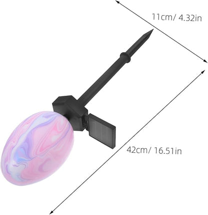 Kisangel Easter Solar Garden Stake Lights Led Egg Shape Outdoor Decorative Solar-Powered Pathway Lighting