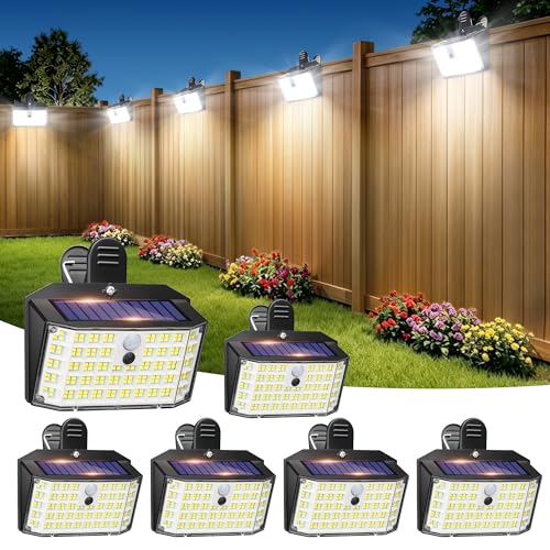 LUHLEE Clip on Solar Fence Lights Outdoor, 176 LED Motion Sensor Lights