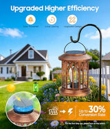 Solar Lanterns Outdoor Waterproof Lights, Built-in Hook Bright Lanterns