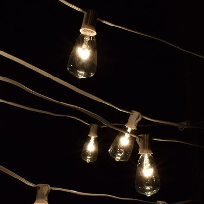 Hometown Evolution, Inc. Vintage Outdoor Patio String Lights with ST11 Clear Light Bulbs (White Wire, 10 ft)