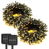 SyouHome Solar String Lights Outdoor, 2 Pack 200 LED Solar Christmas Lights