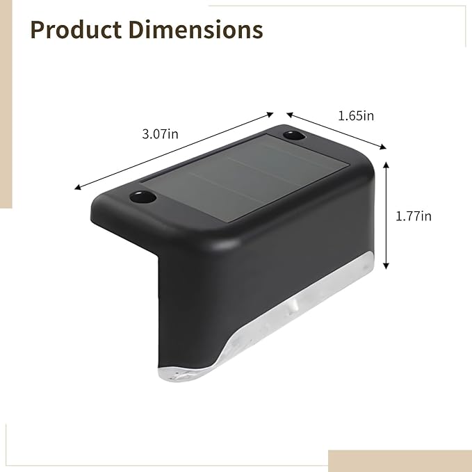 Bosreroy 16 Solar Led Fence Lights, Weatherproof Outdoor Rail and Stair Lights, Pp/Pc Construction, Amorphous | Lumora