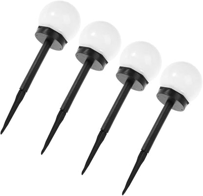 4pcs Solar Lawn Lamps Ground Plug Lights Waterproof Outdoor Garden Courtyard Landscape Path Lighting Warm White for Yard Decor