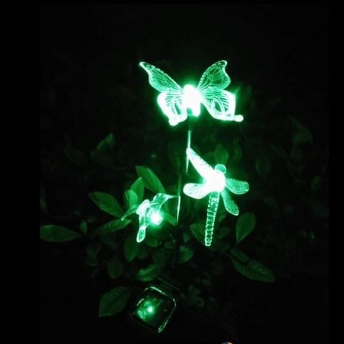 Solar Garden Stake Lights Hummingbird Butterfly and Dragonfly Multi-Color Changing Decorative Landscape Light for | Lumora