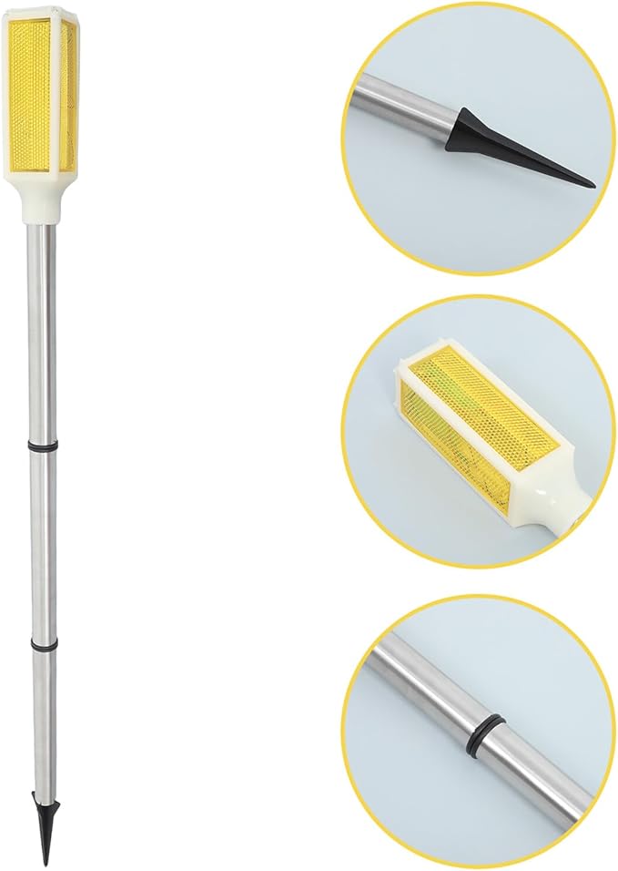 BESPORTBLE Solar Pathway Lights Outdoor Solar Traffic Warning Stake Light for Lawn Garden Patio Yellow LED Waterproof