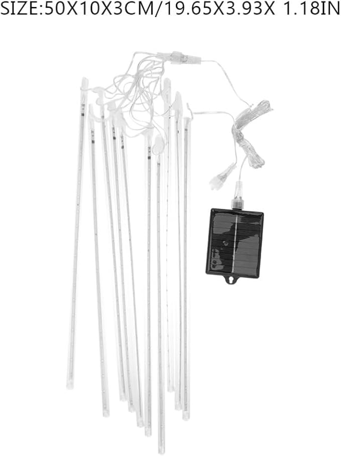 Veemoon 1Set Solar Meteor Shower Lights Outdoor Decorative Lighting with Tubes Each for Weddings Christmas Parties Energy Saving Atmosphere Light with Remote