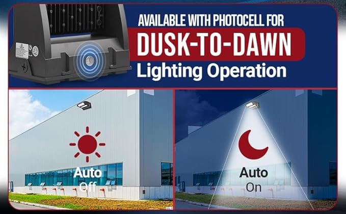 RuggedGrade 80W - Rotate IV Series LED Wall Pack with Photocell - 11,100 Lumens - Color Selectable 3000K/4000K/5000K - Outdoor LED Wall Light - White - DLC 5.1 Premium