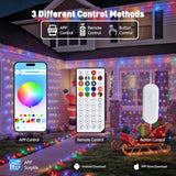 JMEXUSSS 200 LED RGB Christmas Net Lights Outdoor, Plug in, Color Changing