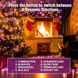 Nisocy 100FT Purple Orange Halloween String Lights
