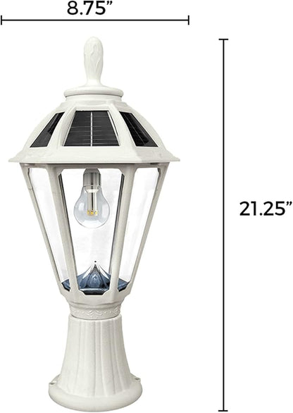 Gama Sonic Polaris Solar Light with GS Solar Light Bulb – Wall/Pier/3″ Fitter Mounts (178233), White Finish