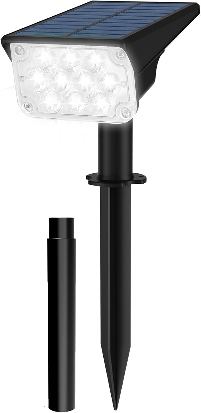 T-SUNUS Christmas Solar Spotlights White 6000K IP65 Waterproof 2-in-1 Outdoor Landscape Spot Lights Garden Light | Lumora