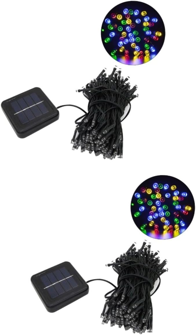 Uonlytech 2pcs 50 String 50 Led Solar String Lights Outdoor Waterproof Fairy Lights for Christmas Wedding Patio Deck