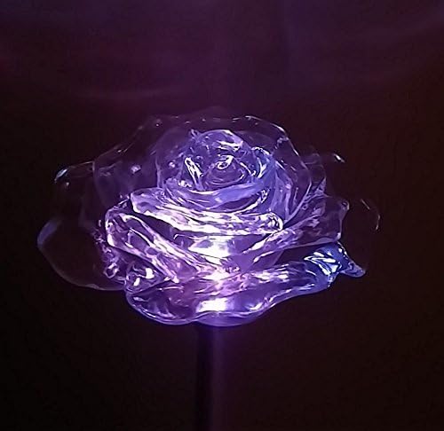 Beautiful Solar Clear Rose Light , Multi-color Color Changing Flower Garden Stake Outdoor Yard Decor Landscape LED Lamp Lights, Great Gift by Florals