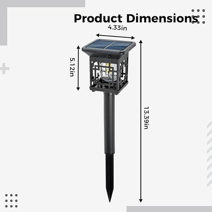 4 Pcs Waterproof Solar Pathway Lights, Easy Install, For Garden, Warm White Tungsten Filament, Auto On/Off Outdoor Landscape Lighting