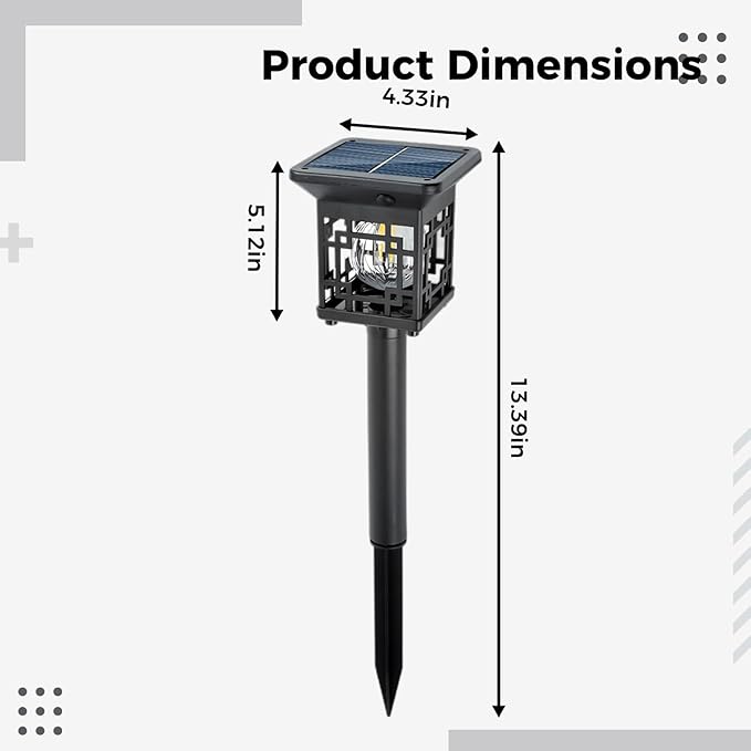 4 Pcs Solar Pathway Lights For Garden, Warm White Tungsten Filament, Auto On/Off Outdoor Landscape Lighting | Lumora