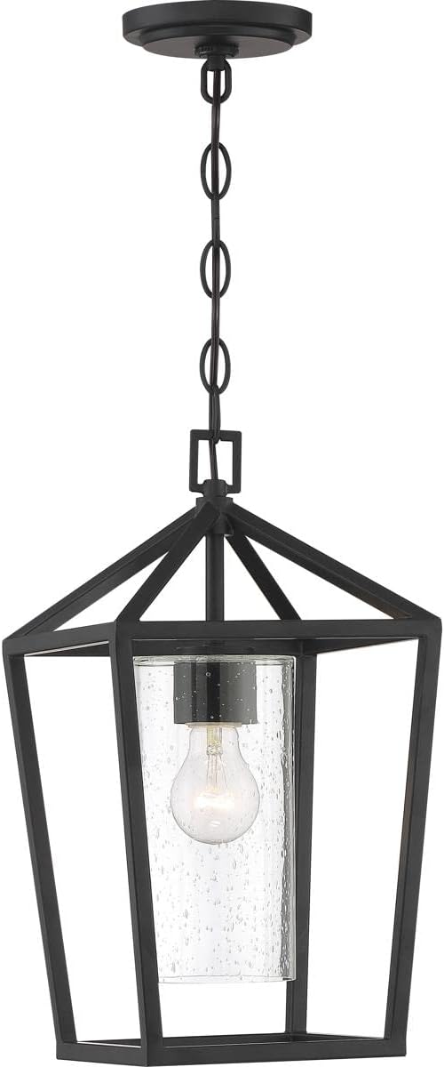 NUVO 60/6594 Hopewell Lighting Fixture, 1Lt Hanging Lantern, Matte Black - Outdoor Wall Light | Lumora