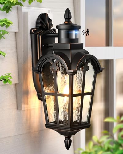 VIANIS Motion Sensor Outdoor Lights, 16.4" H Porch Light Outside Lantern