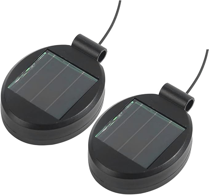 2 Pack Solar Light Replacement Top Part Panel for Outdoor Hanging Lanterns - Solar Lantern Lamp Led Replacement Top Battery Box for Garden Patio Walkway Yard(Black)
