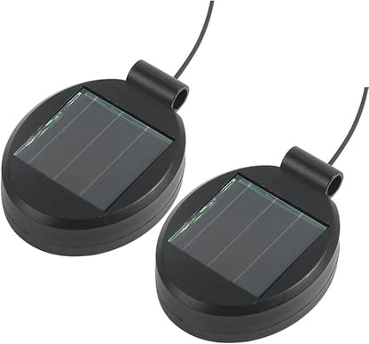 2 Pack Solar Light Replacement Top Part Panel for Outdoor Hanging Lanterns - Solar Lantern Lamp Led Replacement Top Battery Box for Garden Patio Walkway Yard(Black)