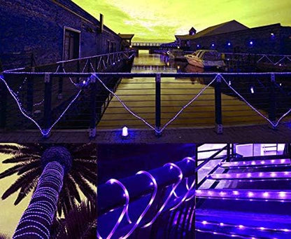 Solar Rope Lights Outdoor, 23ft 50LED Outdoor Rope String Lights Waterproof Copper Tube Wire String Lights for Garden,Yard, Path, Fence, Stairs, Backyard, Patio (Purple)