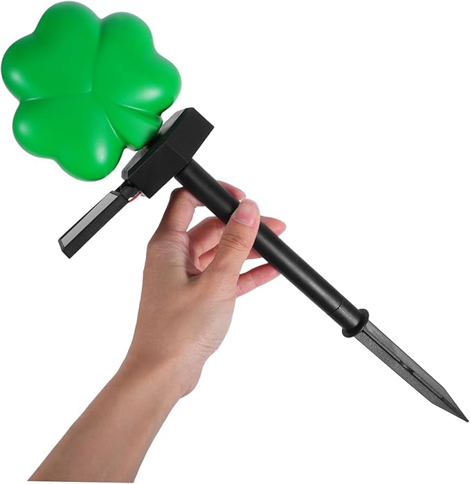 Patrick's Day Solar Lights Shamrock Garden Stake Light for Outdoor Decor Green for Pathways and Lawns Easy Installation for Festive Celebrations