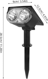 Toyvian Solar Spot Lights Outdoor 2led Warm White Waterproof Landscape Lighting for Garden Yard Patio Tree Pathway | Lumora