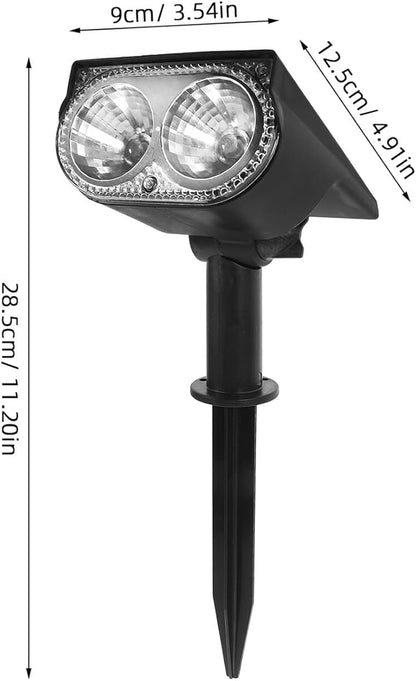 Toyvian Solar Spot Lights Outdoor 2led Warm White Waterproof Landscape Lighting for Garden Yard Patio Tree Pathway with Dark Sensing Solar Powered Spotlights