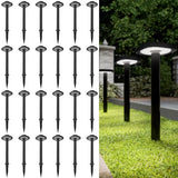 Sunco 24 Pack 2W LED Square Solar Pathway Walkway Driveway Backyard Patio Garden Outdoor Residential Super Bright Light, 120 Lumens, 2CCT 2700K Soft White/4000K Cool White, Dimmable, 3.7V