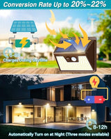 kolpop Solar Lights Outdoor 1 Pack, 140LED/3 Modes Motion Sensor Lights Solar Powered, Wireless IP65 Waterproof Outdoor Wall Lights, Bright for Deck Fence Patio Front Door, Warm Light (Brown)