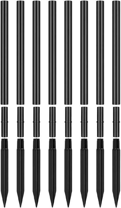 Uonlytech 8 Sets Pathway Extension Garden Solar Plastic Ground Outdoor Landscaping Spike Spikes Connectors Part for Lights Stakes Patio Tube Replacement Landscape Yard Light Torch with